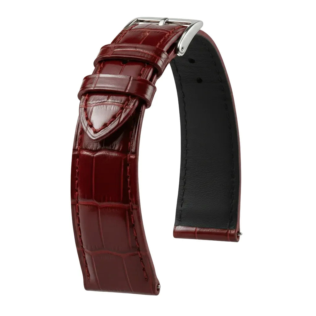 KronoKeeper strap - Felix Alligator bespoke glossy - red ruby - alligator leather watch strap