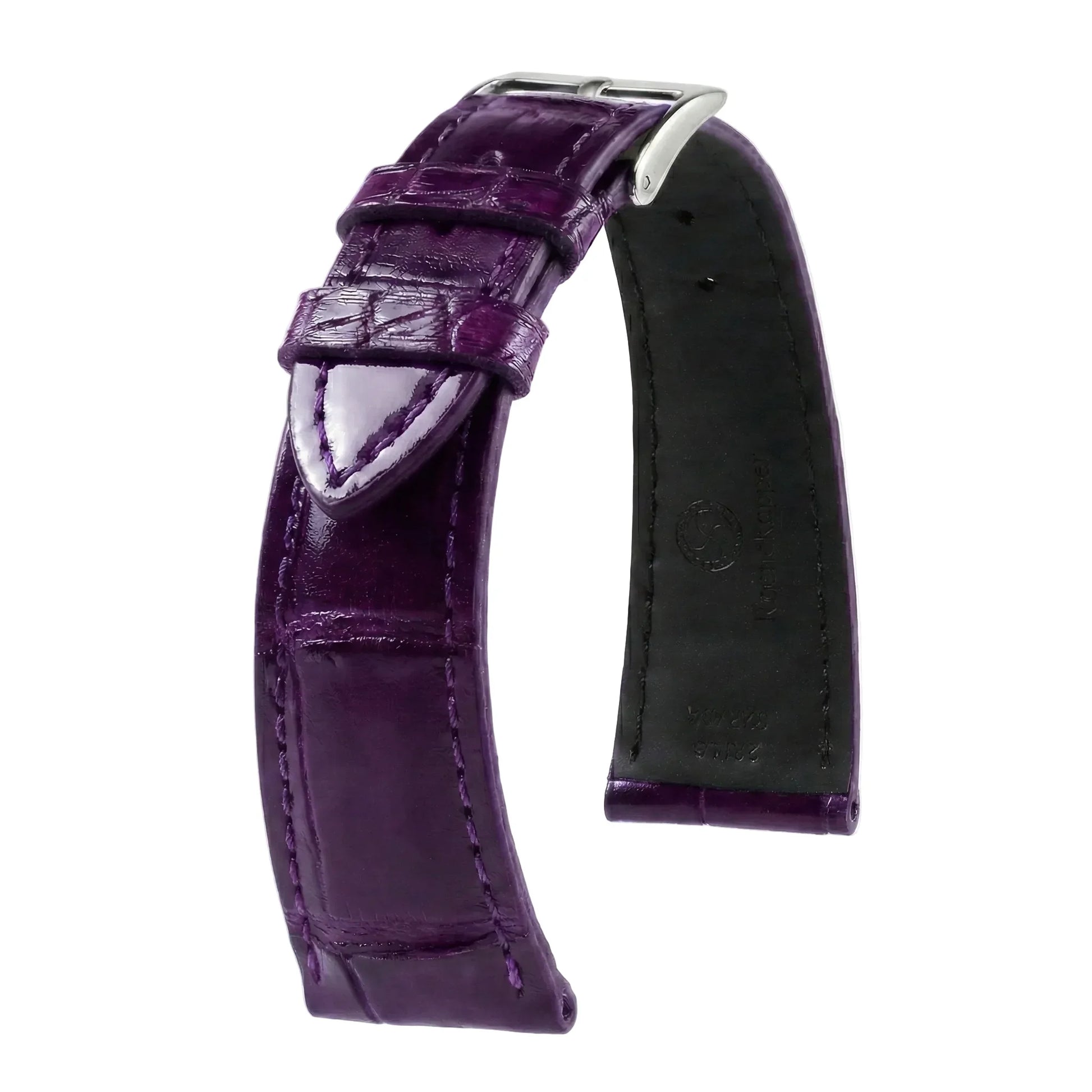 KronoKeeper strap - Felix Alligator bespoke glossy - dark purple - alligator leather watch strap