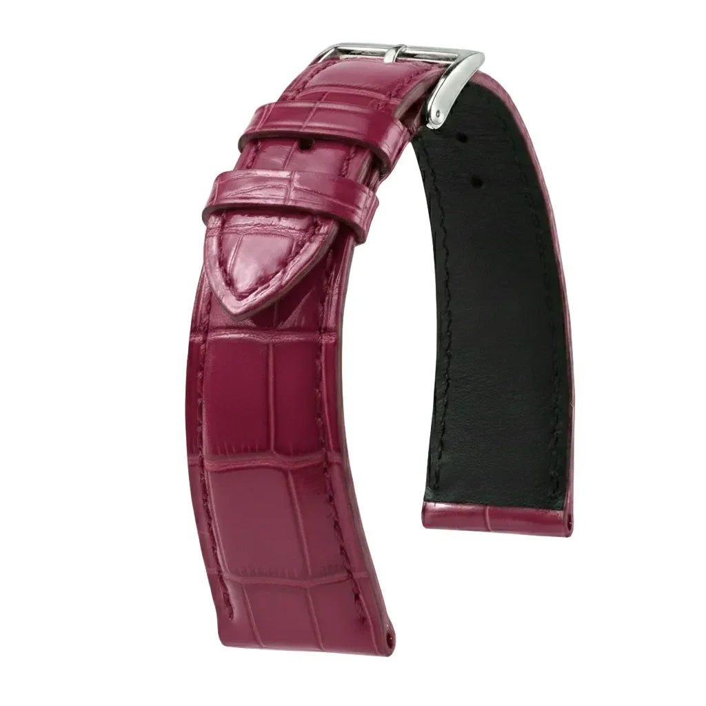 KronoKeeper strap - Felix Alligator bespoke glossy - fuschia - alligator leather watch strap