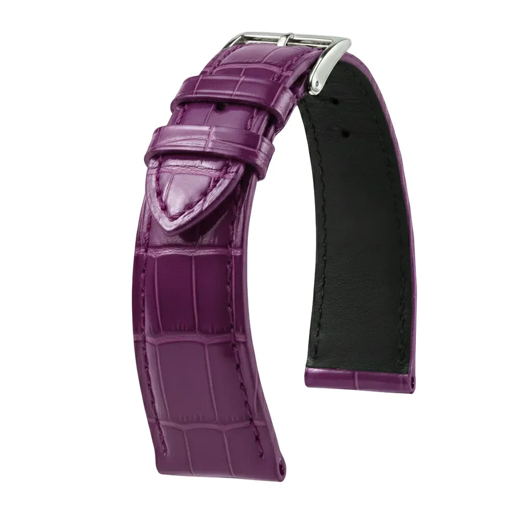 KronoKeeper strap - Felix Alligator bespoke glossy - hermes purple - alligator leather watch strap