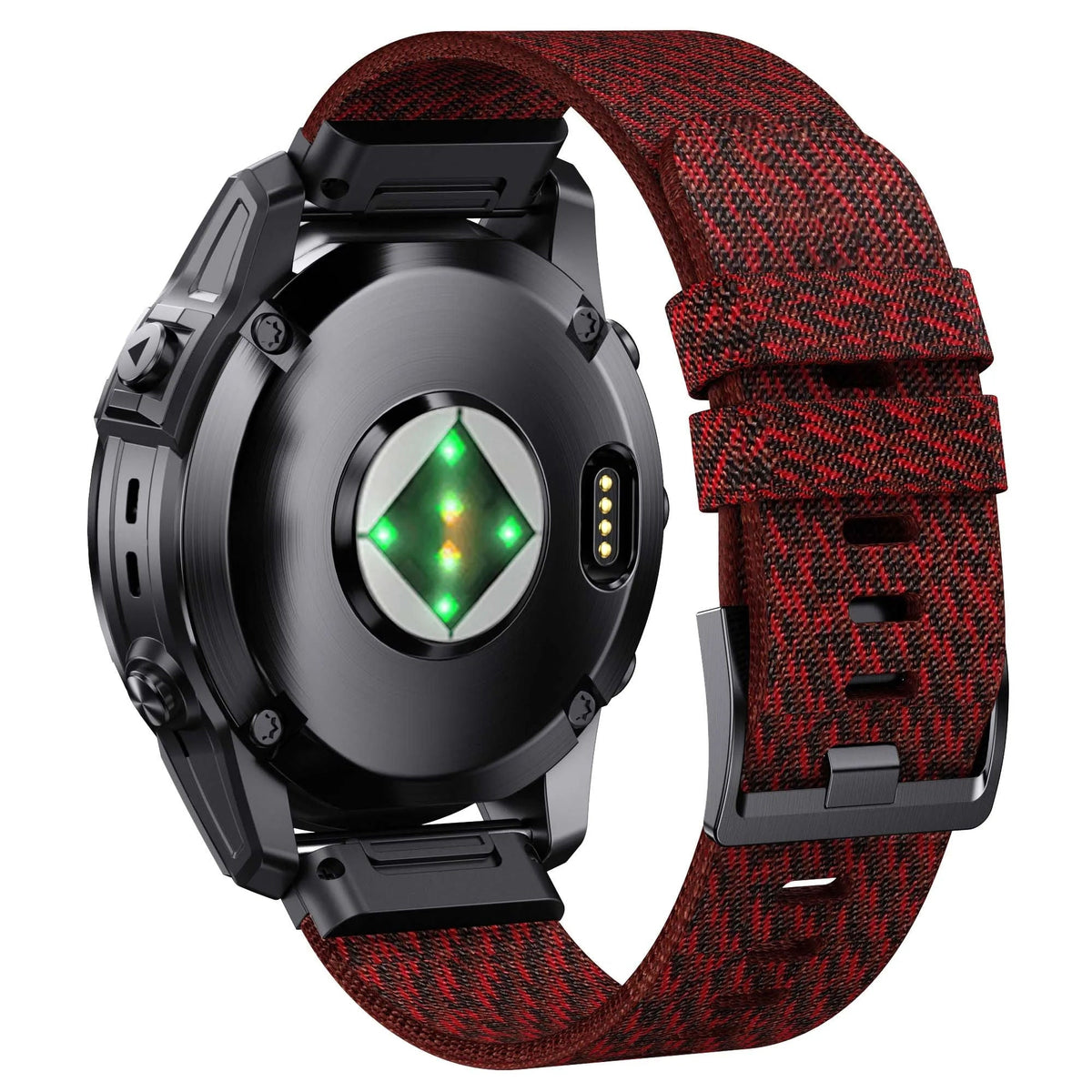 Red Jacquard nylon strap for Garmin QuickFit - KronoKeeper