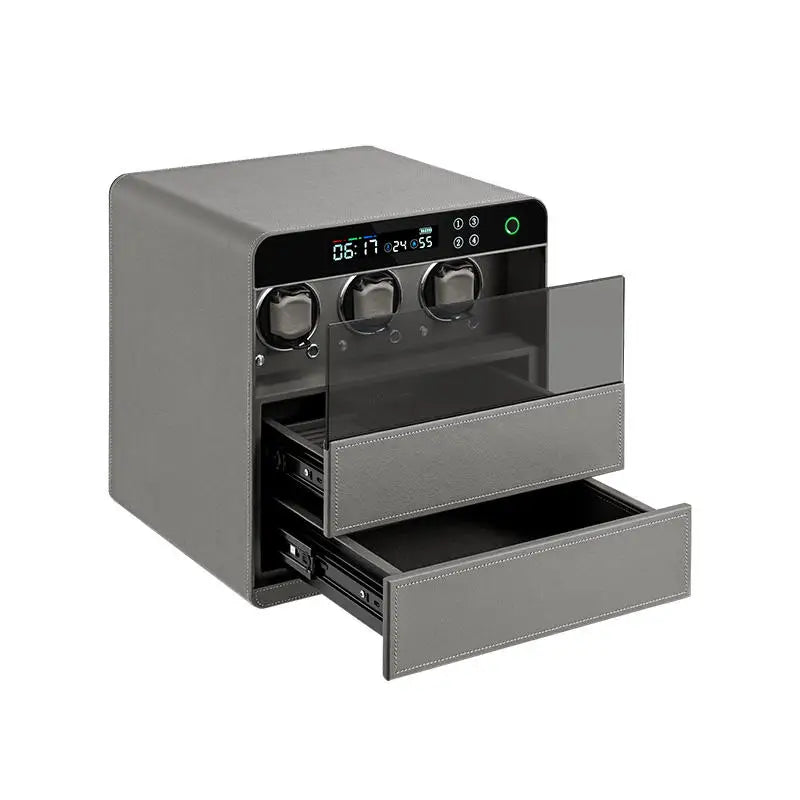 KronoKeeper watch winder safe 3 winders - drawers open