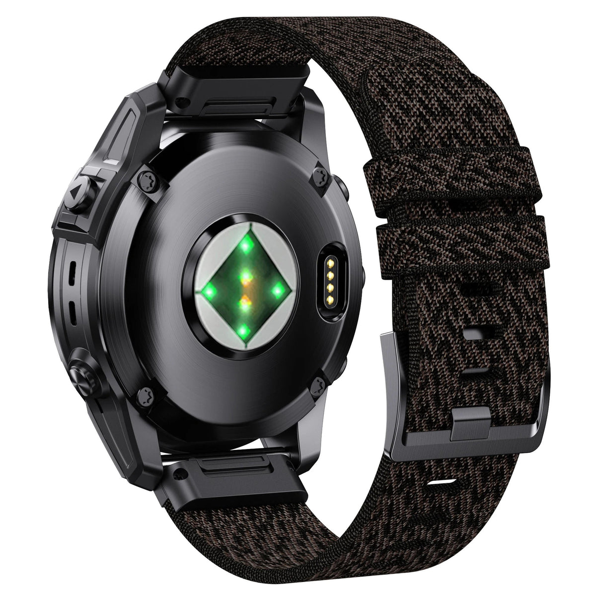 Black Jacquard nylon strap for Garmin QuickFit - KronoKeeper