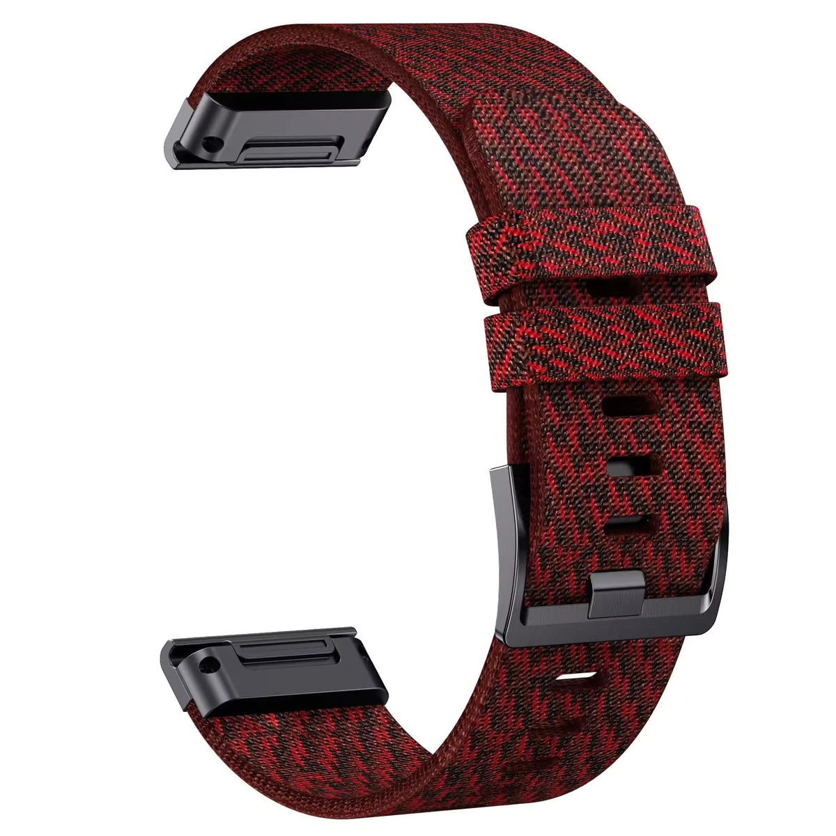 Red Jacquard nylon strap for Garmin QuickFit - KronoKeeper