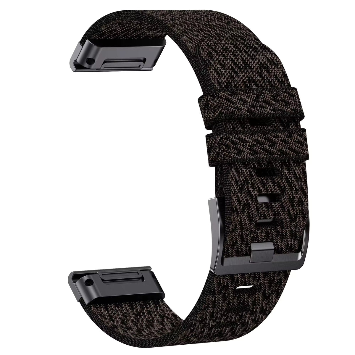 Black Jacquard nylon strap for Garmin QuickFit - KronoKeeper