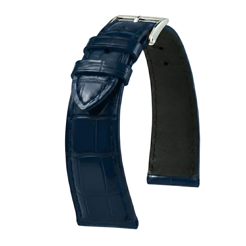 KronoKeeper strap - Felix Alligator bespoke matte - cyan blue - alligator leather watch strap