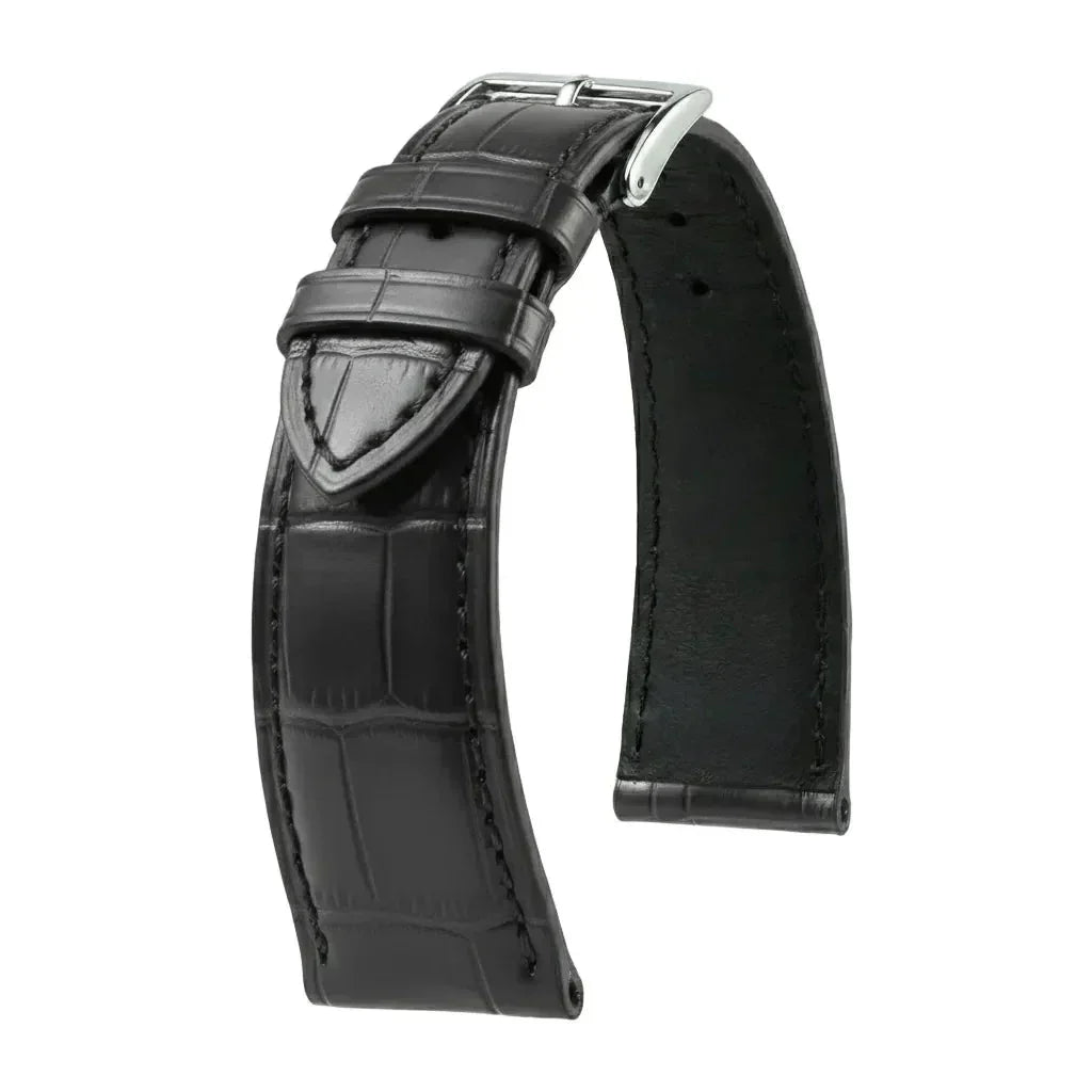 KronoKeeper strap - Felix Alligator bespoke matte - dark grey - alligator leather watch strap