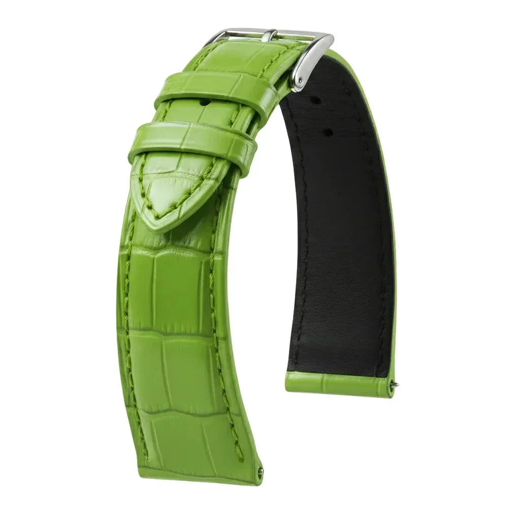 Felix Alligator sur mesure mat - green lime Strap - KronoKeeper - alligator leather watch strap