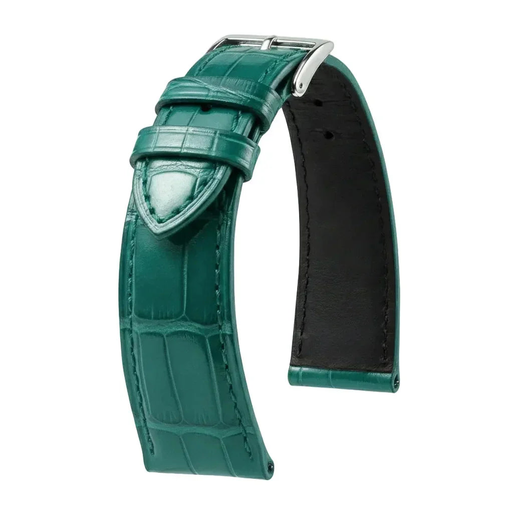 KronoKeeper strap - Felix Alligator bespoke matte - peacock green - alligator leather watch strap
