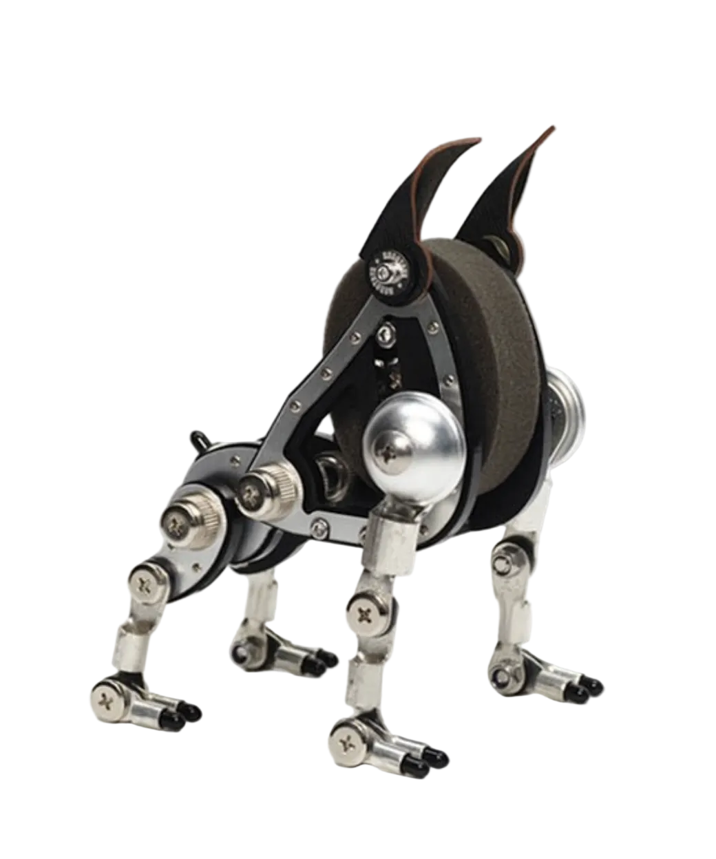 Drex robot dog watch stand by Robotoys, side view