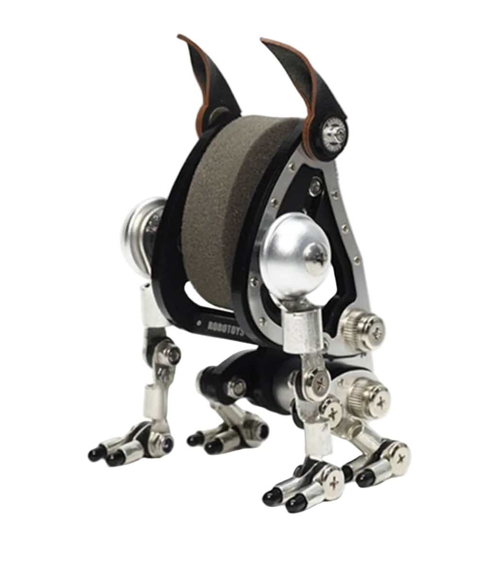 Drex robot dog watch stand by Robotoys holding a watch