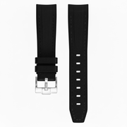 Tekstura ng goma na strap para sa Omega MoonSwatch - Itim/Itim