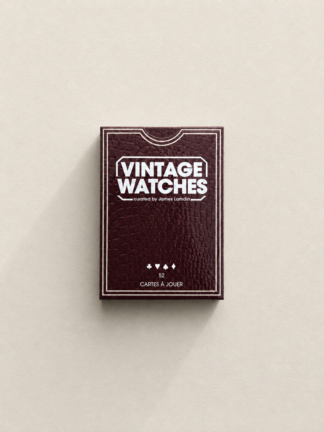 Vintage Watches playing cards on a beige background