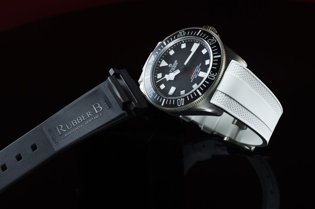RubberB T808 strap for Tudor Pelagos FXD - Blue - detail view